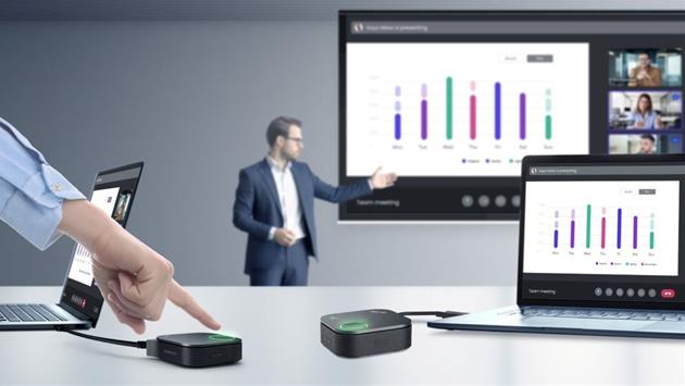  Das VS25 ermöglicht sofortige Plug-and-Play-Drahtloskonferenzen - keine Apps, Treiber oder Netzwerkeinrichtung erforderlich.
