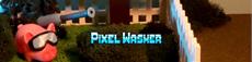 Power wash a pixel-art town as an Adorable Piggy